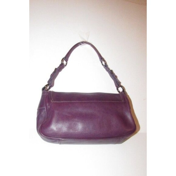 Prada Envelope Top Shoulder Bag Eggplant Purple Leather w Chrome Hardware - Picture 2 of 8